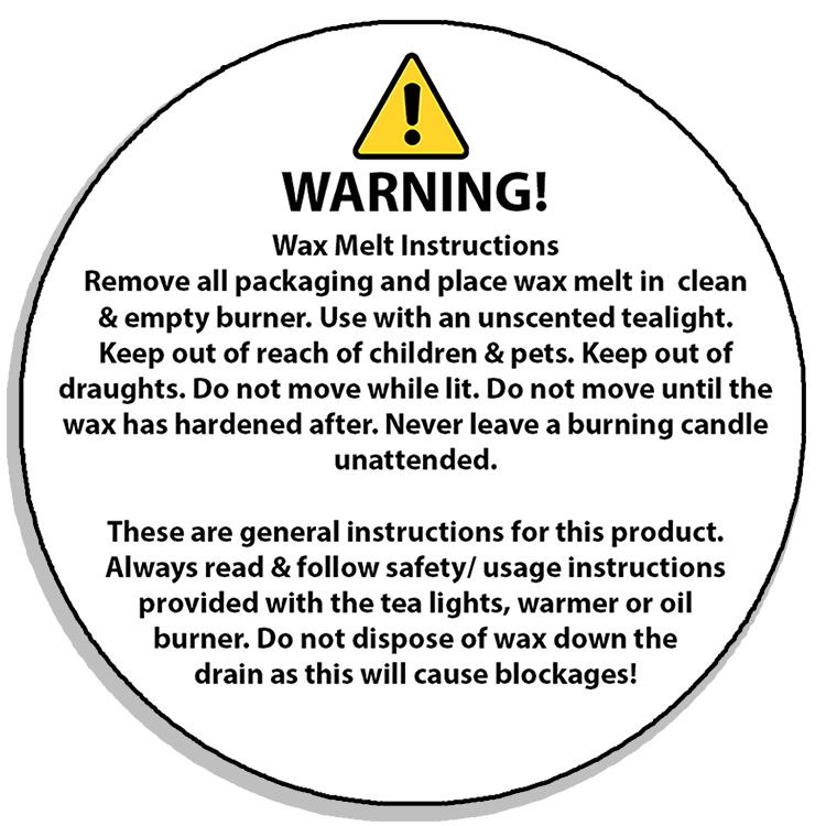 Wax Melt & Candle Safety Stickers