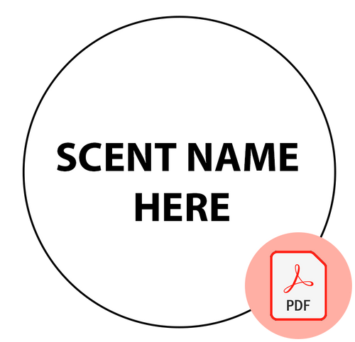 Professionally printed scent name stickers for your business