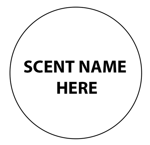 Professionally printed scent name stickers for your business