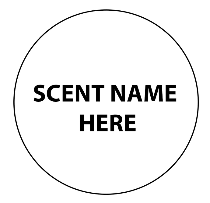 Professionally printed scent name stickers for your business