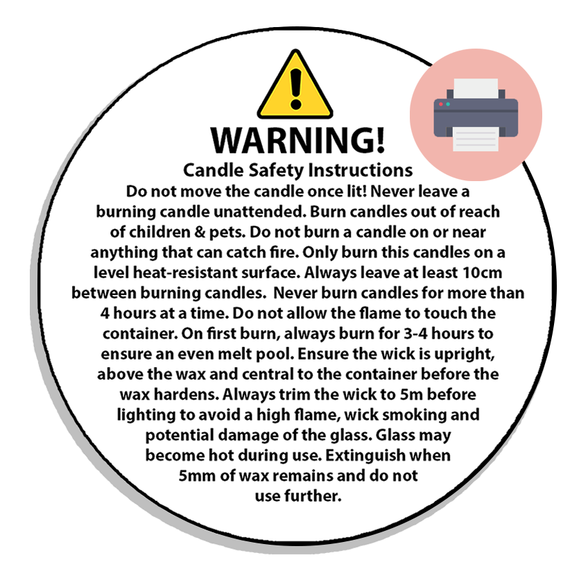 Wax Melt & Candle Safety Stickers